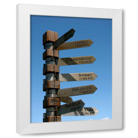 Sign Post White Modern Wood Framed Art Print by Underdahl, Dana