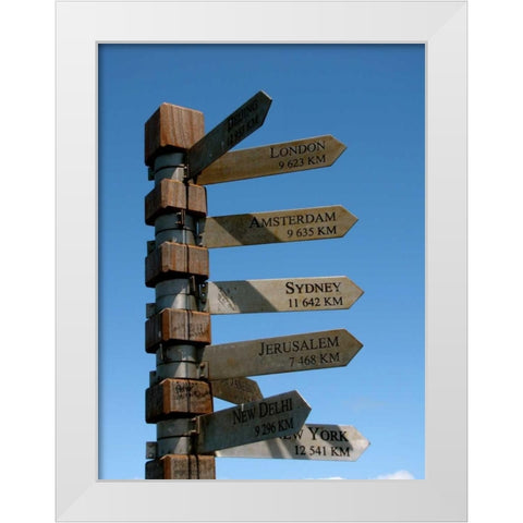 Sign Post White Modern Wood Framed Art Print by Underdahl, Dana