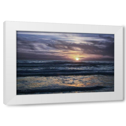 Purple Sunset White Modern Wood Framed Art Print by Geyman, Vitaly