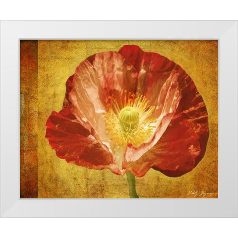Sun Poppy II White Modern Wood Framed Art Print by Geyman, Vitaly
