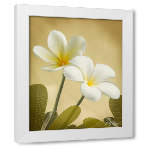 Oriental Plumeria II White Modern Wood Framed Art Print by Geyman, Vitaly