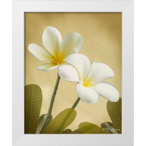 Oriental Plumeria II White Modern Wood Framed Art Print by Geyman, Vitaly