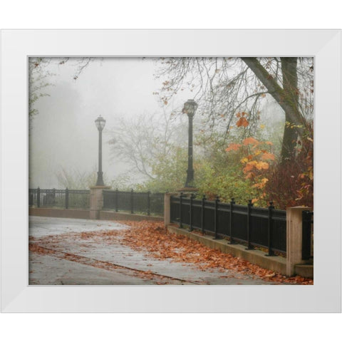 Fall Plaza II White Modern Wood Framed Art Print by Geyman, Vitaly