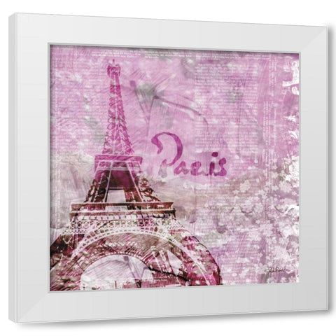 Lavender Paris White Modern Wood Framed Art Print by Roberto, LuAnn