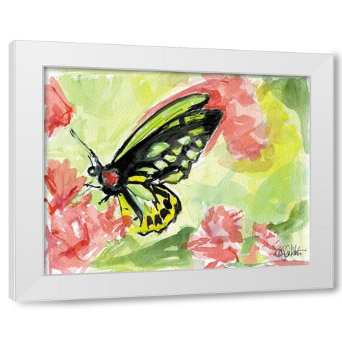 Watercolor Butterfly II White Modern Wood Framed Art Print by Roberto, LuAnn