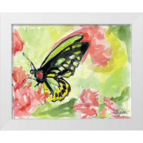 Watercolor Butterfly II White Modern Wood Framed Art Print by Roberto, LuAnn