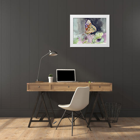 Watercolor Butterfly III White Modern Wood Framed Art Print by Roberto, LuAnn