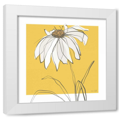 Yellow and Gray III White Modern Wood Framed Art Print by Ruff, Kris