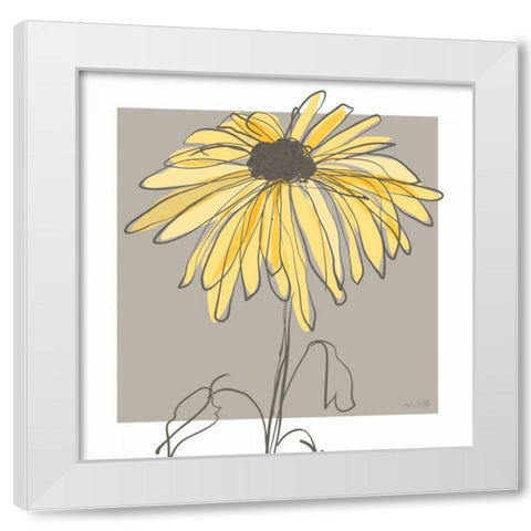 Yellow and Gray IV White Modern Wood Framed Art Print by Ruff, Kris