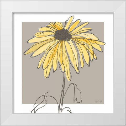 Yellow and Gray IV White Modern Wood Framed Art Print by Ruff, Kris