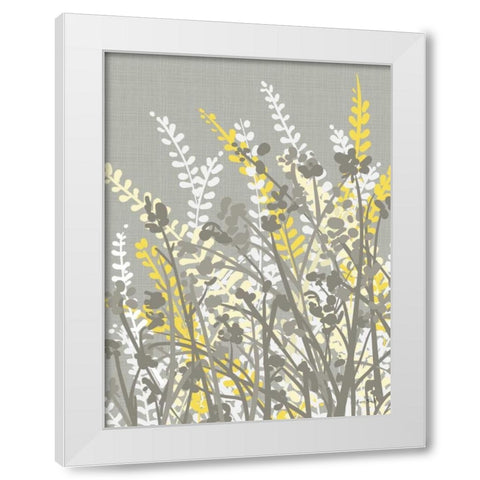 Yellow Meadow I White Modern Wood Framed Art Print by Ruff, Kris