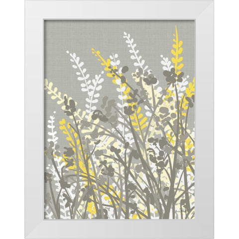 Yellow Meadow I White Modern Wood Framed Art Print by Ruff, Kris