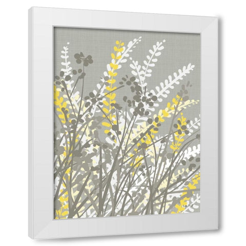 Yellow Meadow II White Modern Wood Framed Art Print by Ruff, Kris