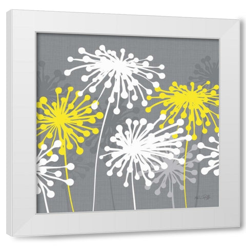 Dandelion I White Modern Wood Framed Art Print by Ruff, Kris