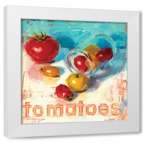 Tomatoes White Modern Wood Framed Art Print by Salness, Annie