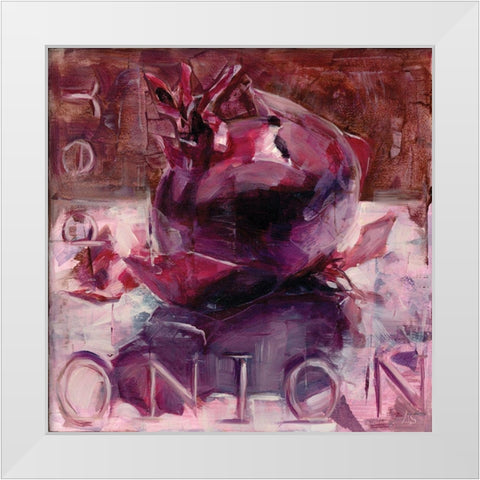 Red Onion White Modern Wood Framed Art Print by Salness, Annie