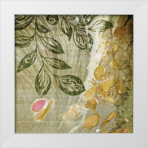 Green Swirl I White Modern Wood Framed Art Print by Studio 2