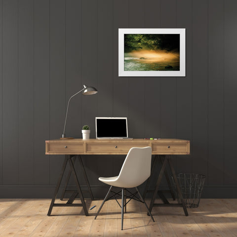 Evening Glow I White Modern Wood Framed Art Print by Studio 2