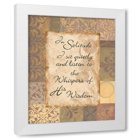 Solitude White Modern Wood Framed Art Print by Smith, Pamela