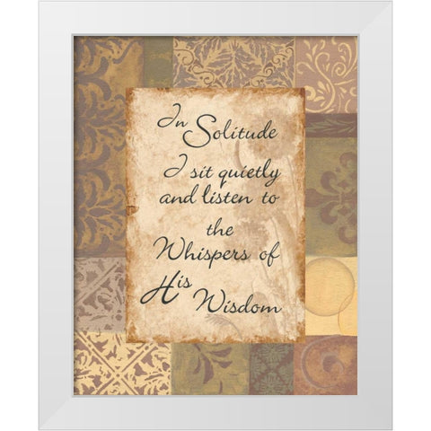 Solitude White Modern Wood Framed Art Print by Smith, Pamela
