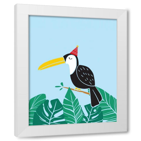 Tropical Bird II White Modern Wood Framed Art Print by Serna, Isabel