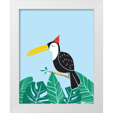 Tropical Bird II White Modern Wood Framed Art Print by Serna, Isabel