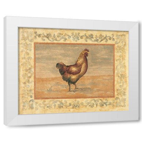 Hen White Modern Wood Framed Art Print by Schippel, Banafshe