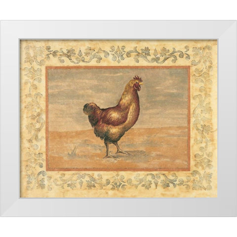 Hen White Modern Wood Framed Art Print by Schippel, Banafshe