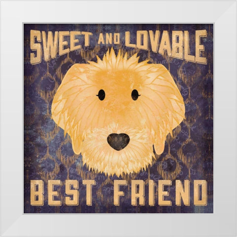 Golden Doodle White Modern Wood Framed Art Print by Sta Teresa, Ashley