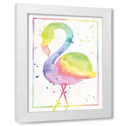 Flamingo Sunrise White Modern Wood Framed Art Print by Sta Teresa, Ashley