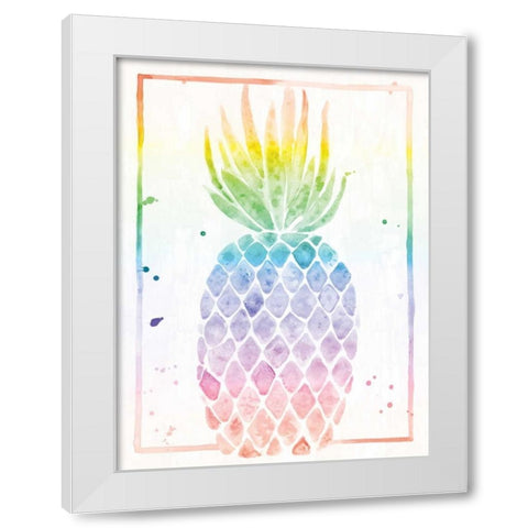 Pineapple Sunrise White Modern Wood Framed Art Print by Sta Teresa, Ashley