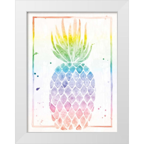 Pineapple Sunrise White Modern Wood Framed Art Print by Sta Teresa, Ashley