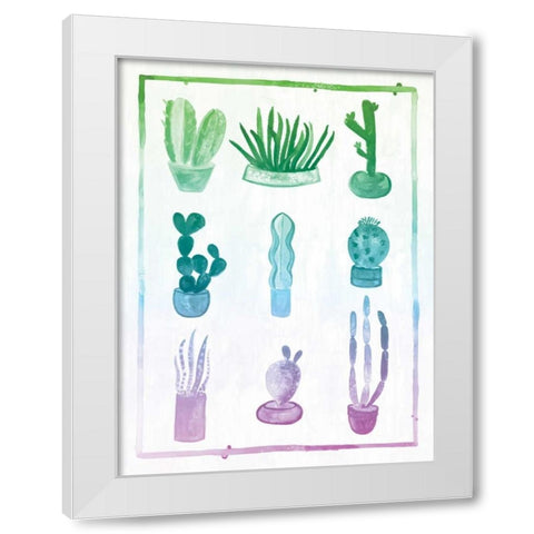 Ombre Cactus White Modern Wood Framed Art Print by Sta Teresa, Ashley