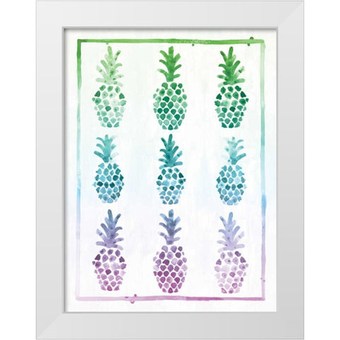Ombre Pineapple White Modern Wood Framed Art Print by Sta Teresa, Ashley