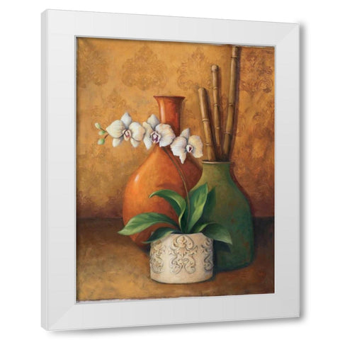 Modern Orchid II White Modern Wood Framed Art Print by 3 Bamboo Studio