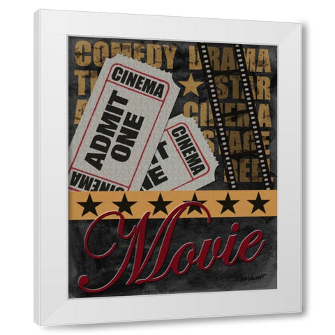 Movie White Modern Wood Framed Art Print by Williams, Todd