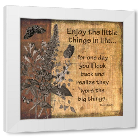 Enjoy Little Things White Modern Wood Framed Art Print by Williams, Todd