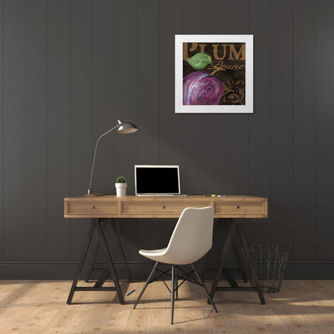 French Fruit Plum White Modern Wood Framed Art Print by Williams, Todd