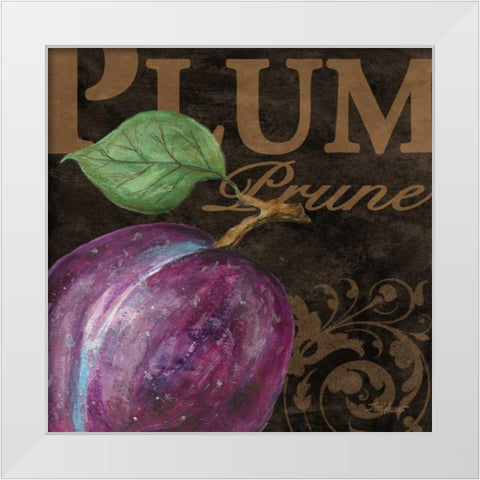 French Fruit Plum White Modern Wood Framed Art Print by Williams, Todd