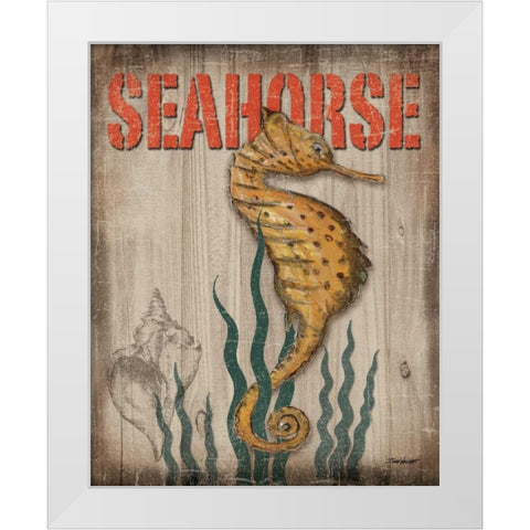 Seahorse White Modern Wood Framed Art Print by Williams, Todd