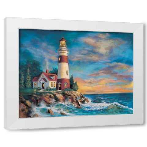 Lighthouse White Modern Wood Framed Art Print by Williams, Todd