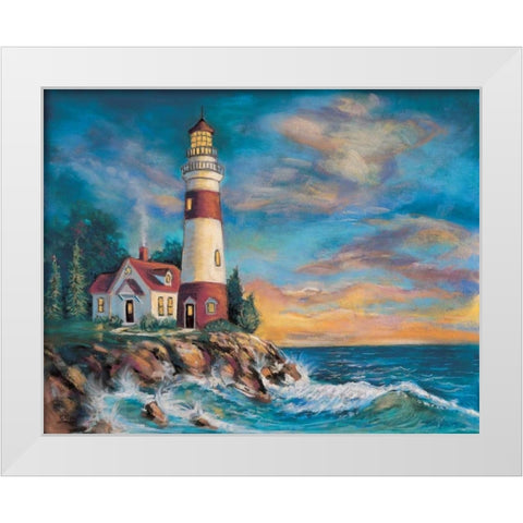 Lighthouse White Modern Wood Framed Art Print by Williams, Todd