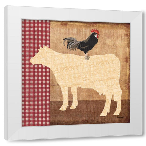 Cow White Modern Wood Framed Art Print by Williams, Todd