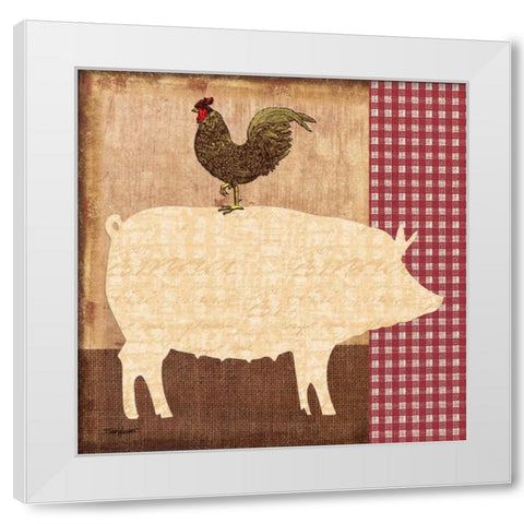 Pig White Modern Wood Framed Art Print by Williams, Todd
