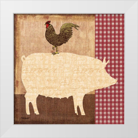 Pig White Modern Wood Framed Art Print by Williams, Todd