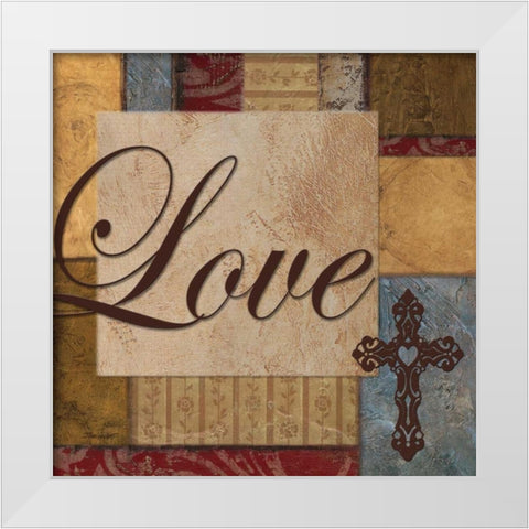 Love White Modern Wood Framed Art Print by Williams, Todd