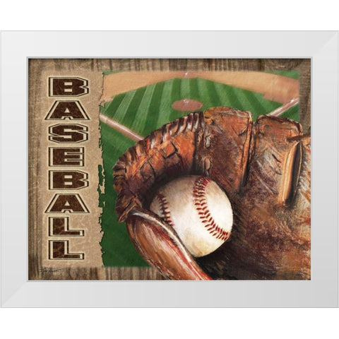 Baseball White Modern Wood Framed Art Print by Williams, Todd