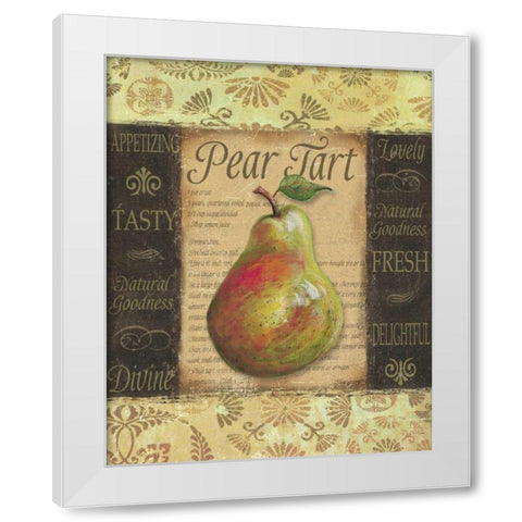Pear Tart White Modern Wood Framed Art Print by Williams, Todd