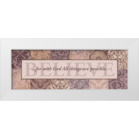 Believe White Modern Wood Framed Art Print by Williams, Todd