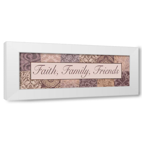 Faith - Family - Friends White Modern Wood Framed Art Print by Williams, Todd